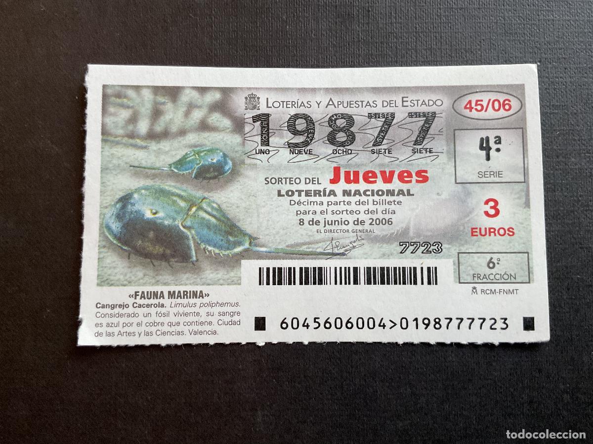 National Spanish Lottery: DECIMO LOTERIA JUEVES N&ordm; 19877 SORTEO 45 A&Ntilde;O 2006
