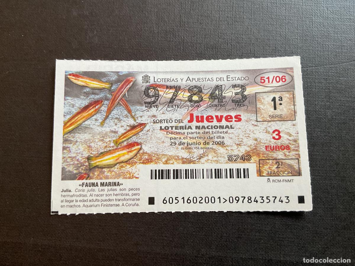 Nationale spanische Lotterie: DECIMO LOTERIA JUEVES N&ordm; 97843 SORTEO 51 A&Ntilde;O 2006