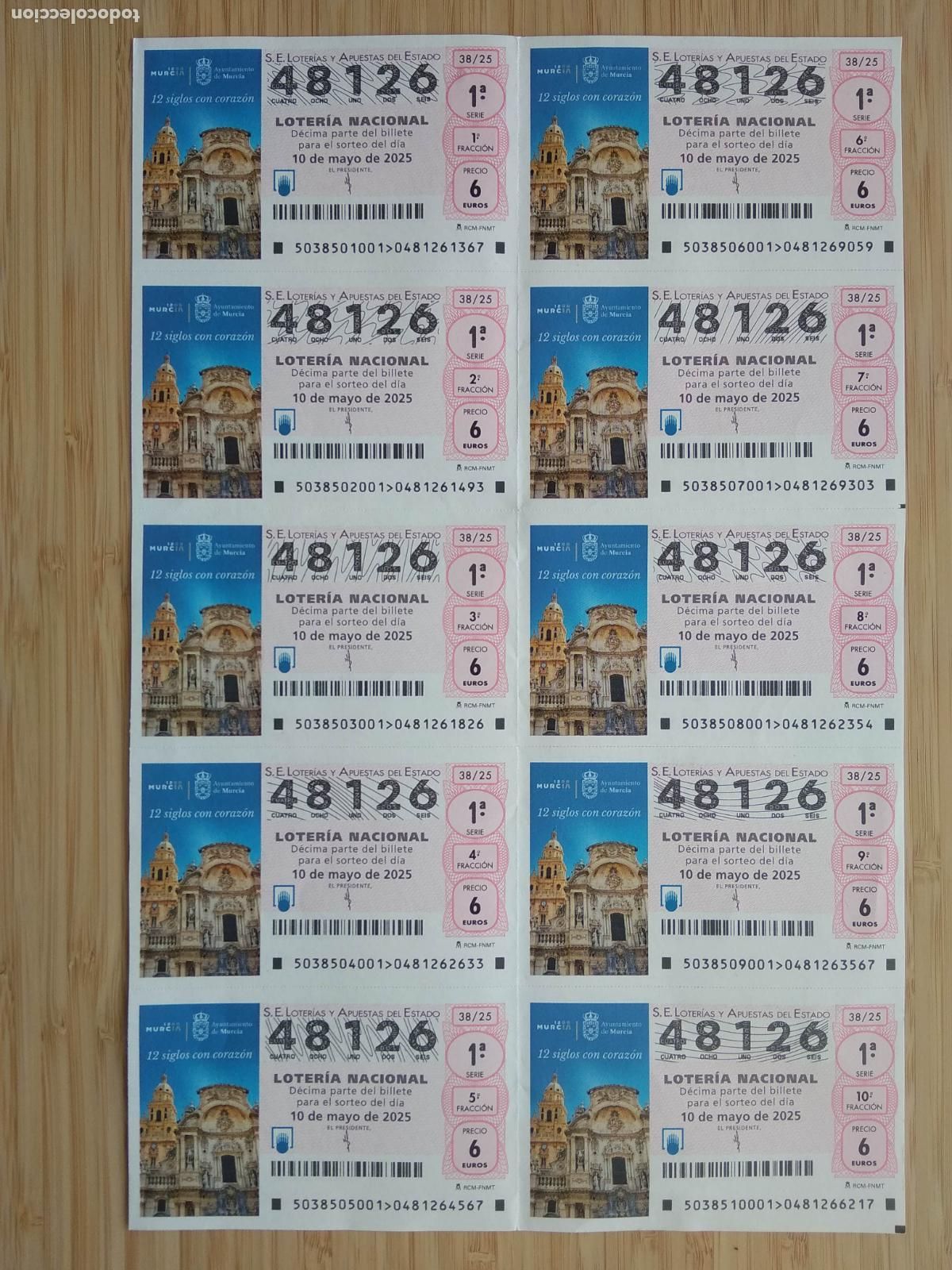 Nationale spanische Lotterie: BILLETE COMPLETO DE LOTERIA NACIONAL DE LOS SABADOS A&Ntilde;O 2025 SORTEO N&ordm; 38