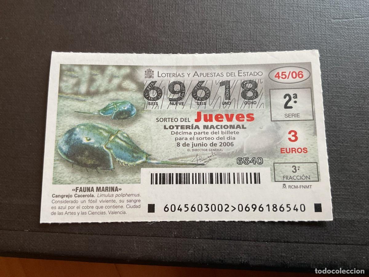 National Spanish Lottery: DECIMO LOTERIA JUEVES N&ordm; 69618 SORTEO 45 A&Ntilde;O 2006