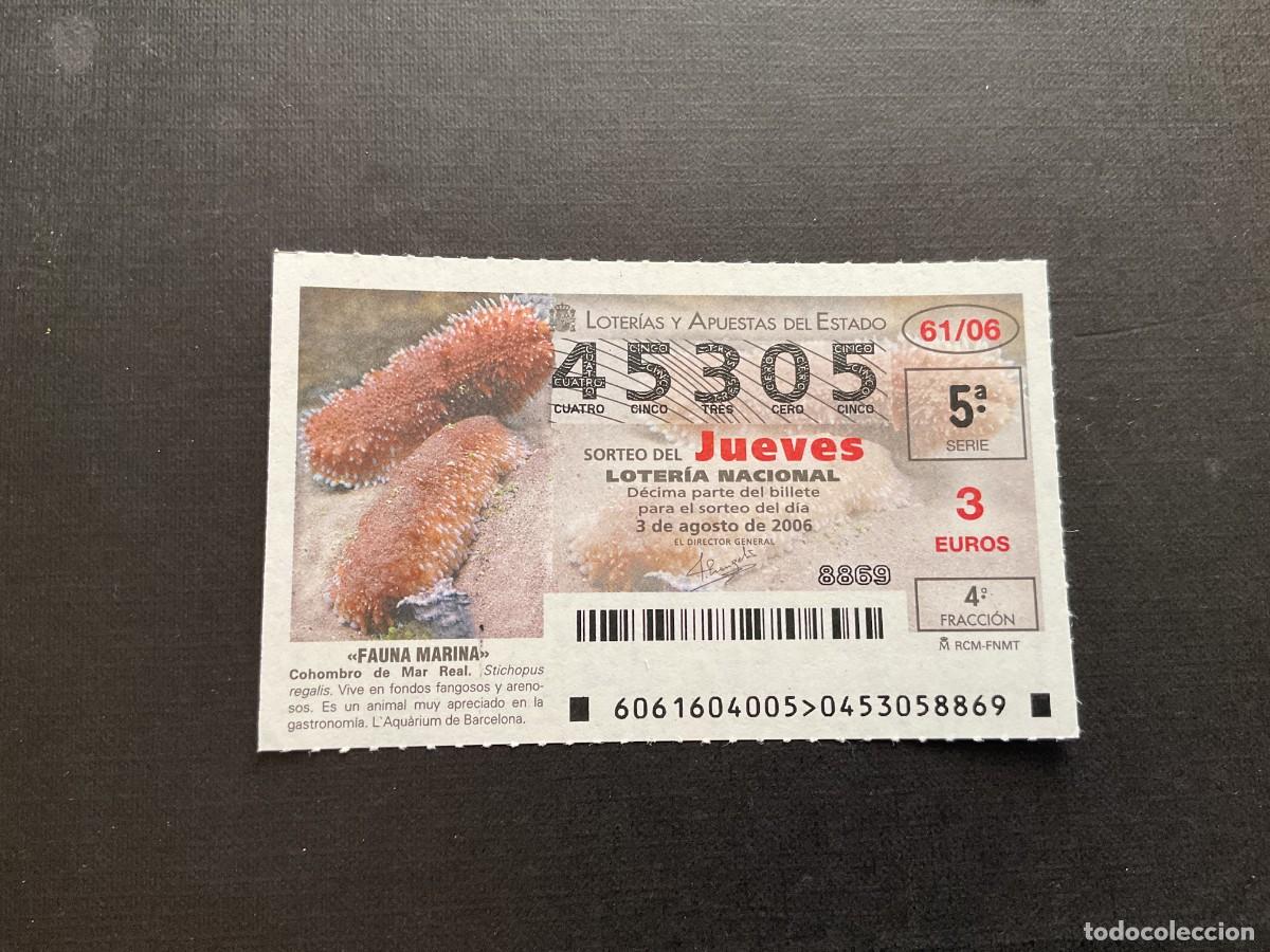 National Spanish Lottery: DECIMO LOTERIA JUEVES N&ordm; 45305 SORTEO 61 A&Ntilde;O 2006