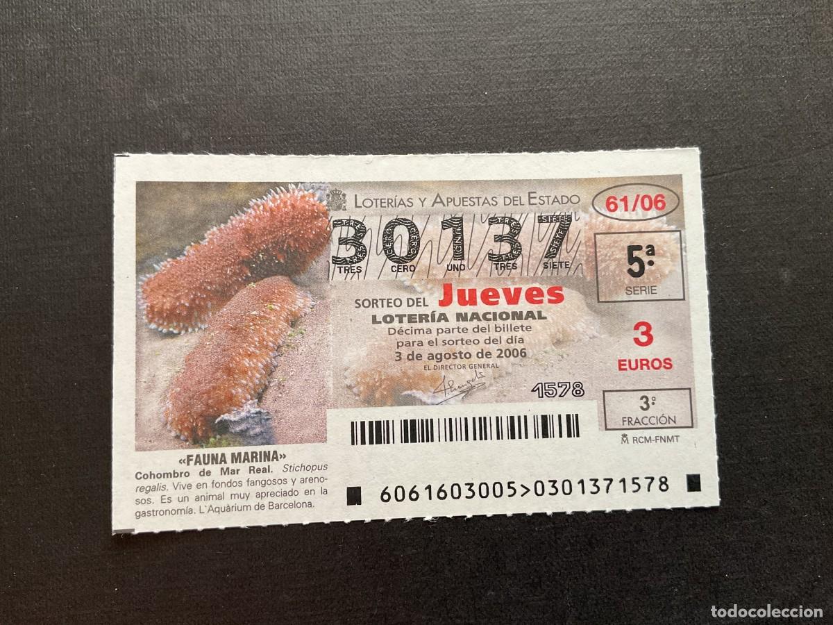 National Spanish Lottery: DECIMO LOTERIA JUEVES N&ordm; 30137 SORTEO 61 A&Ntilde;O 2006