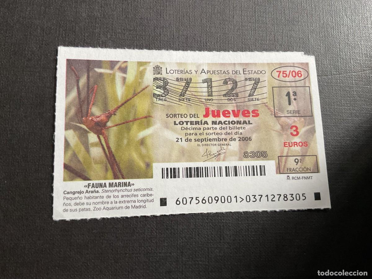 National Spanish Lottery: DECIMO LOTERIA JUEVES N&ordm; 37127 SORTEO 75 A&Ntilde;O 2006