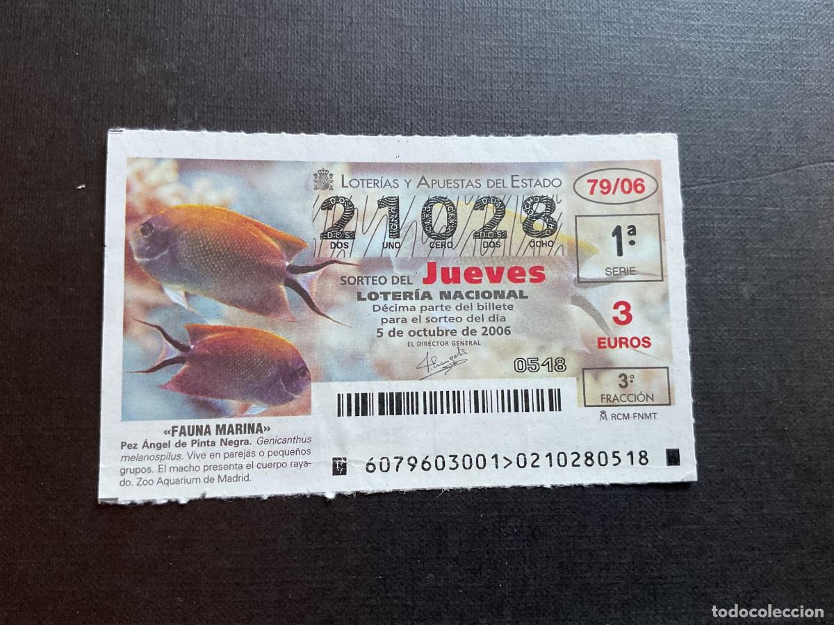 National Spanish Lottery: DECIMO LOTERIA JUEVES N&ordm; 21028 SORTEO 79 A&Ntilde;O 2006