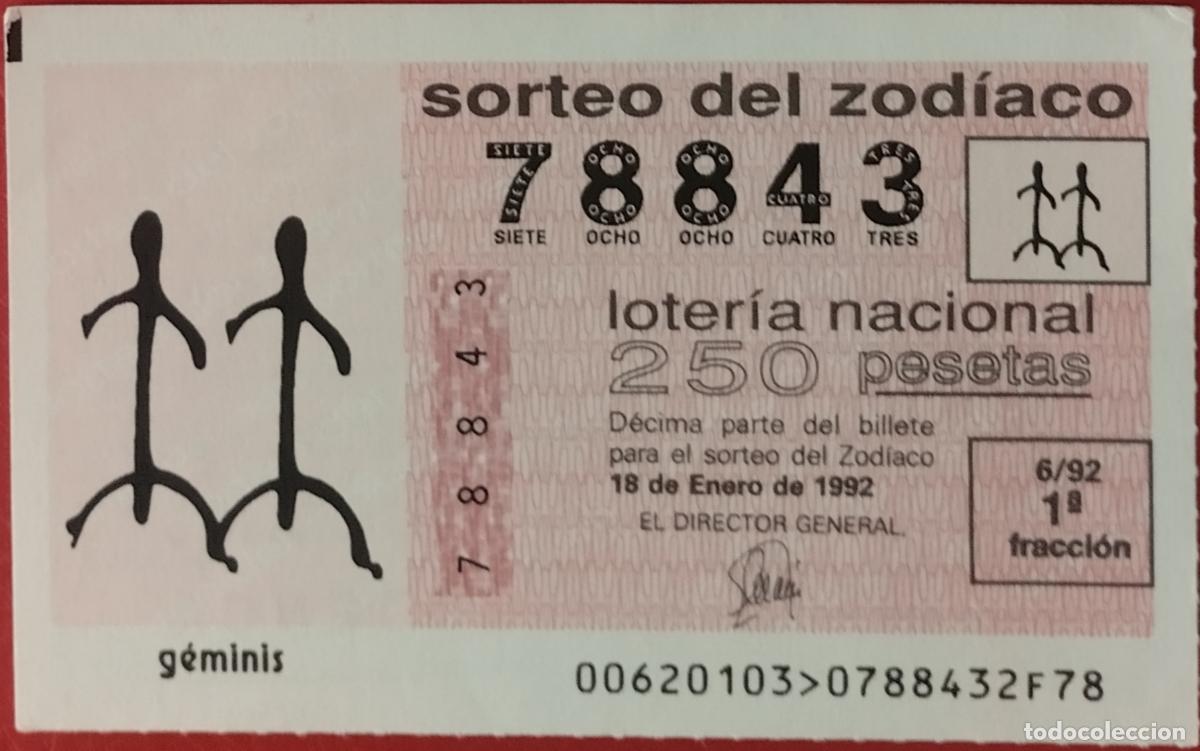 Lotaria Nacional: Loter&iacute;a del Zodiaco, sorteo 6/92 del 18 de enero.