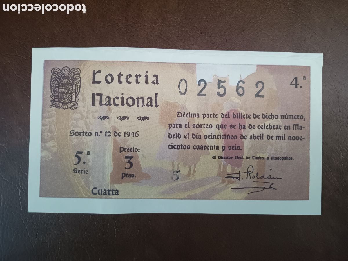 Lotaria Nacional: LOTER&Iacute;A NACIONAL N&ordm; 02562 - 25 ABRIL 1946 - SORTEO N&ordm; 12