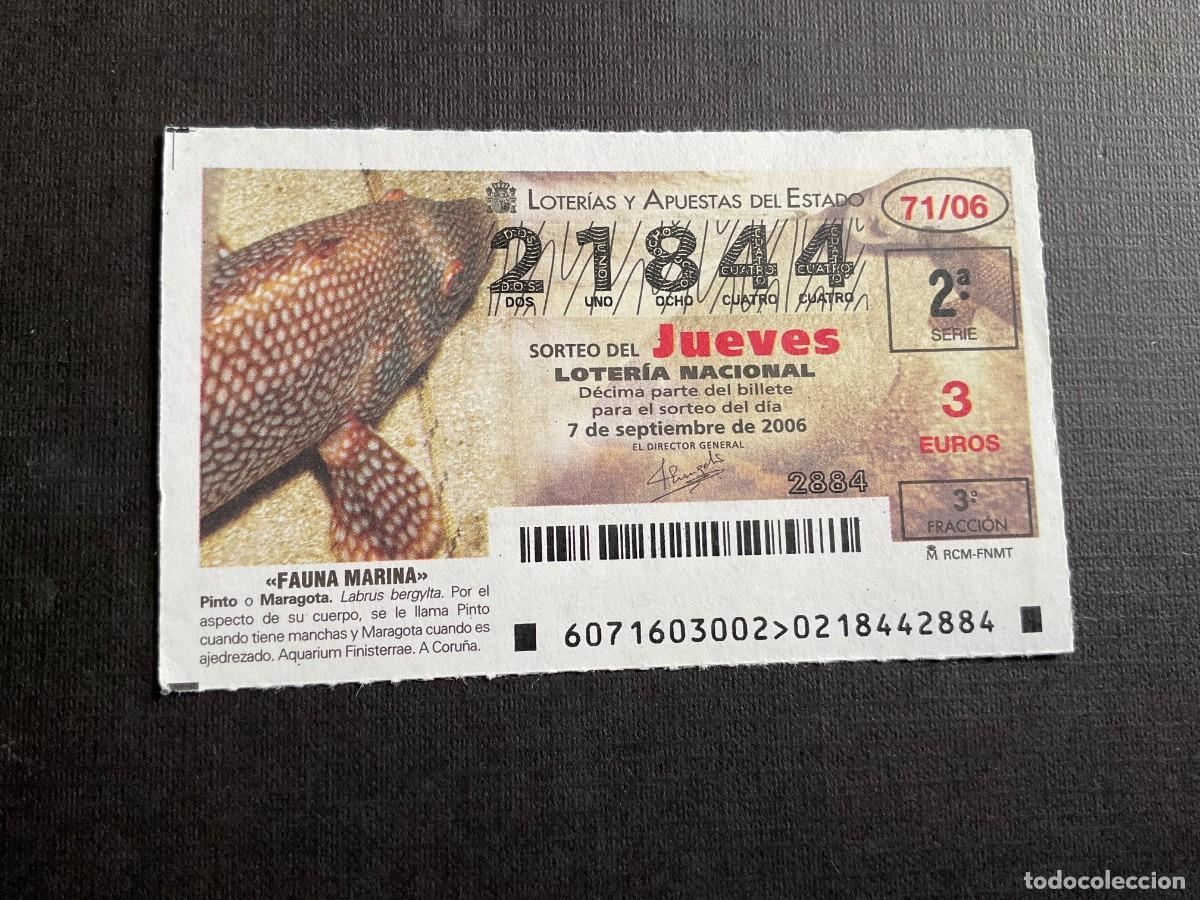 Lotaria Nacional: DECIMO LOTERIA JUEVES N&ordm; 21844 SORTEO 71 A&Ntilde;O 2006