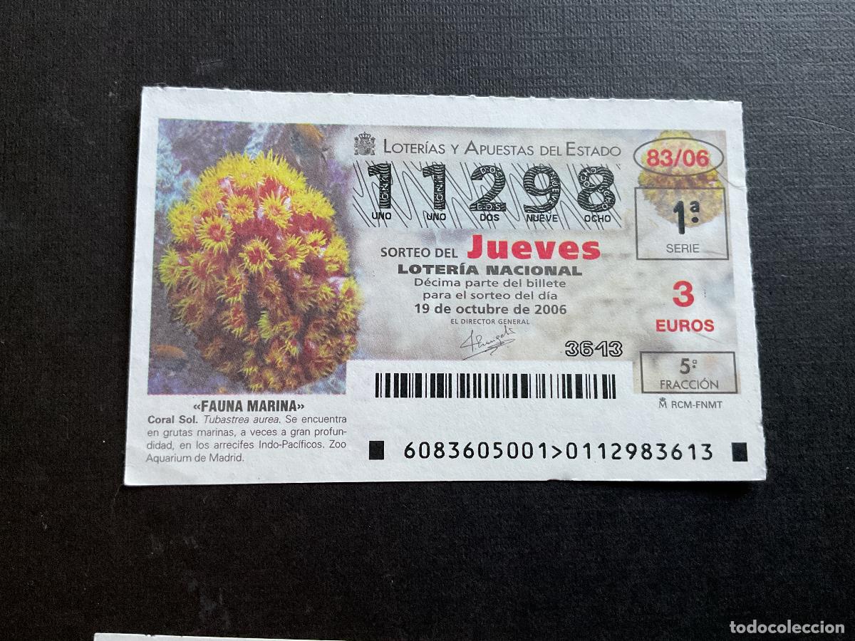 Nationale spanische Lotterie: DECIMO LOTERIA JUEVES N&ordm; 11298 SORTEO 83 A&Ntilde;O 2006.