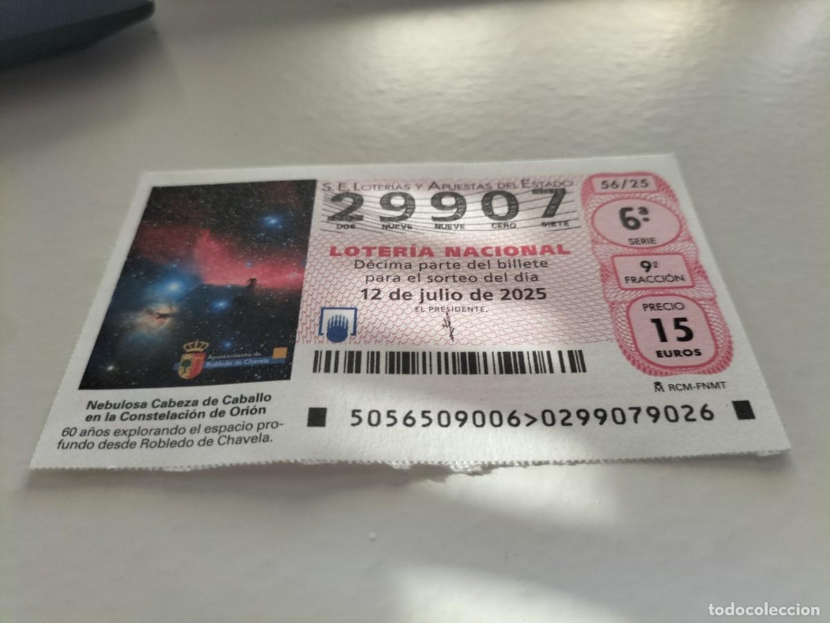 National Spanish Lottery: 1 DECIMO LOTERIA NACIONAL SABADO 12 JULIO 2025 - 56/25 NEBULOSA CABEZA CABALLO CONSTELACION ORION