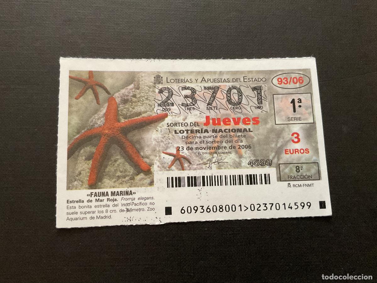 National Spanish Lottery: DECIMO LOTERIA JUEVES N&ordm; 23701 SORTEO 93 A&Ntilde;O 2006