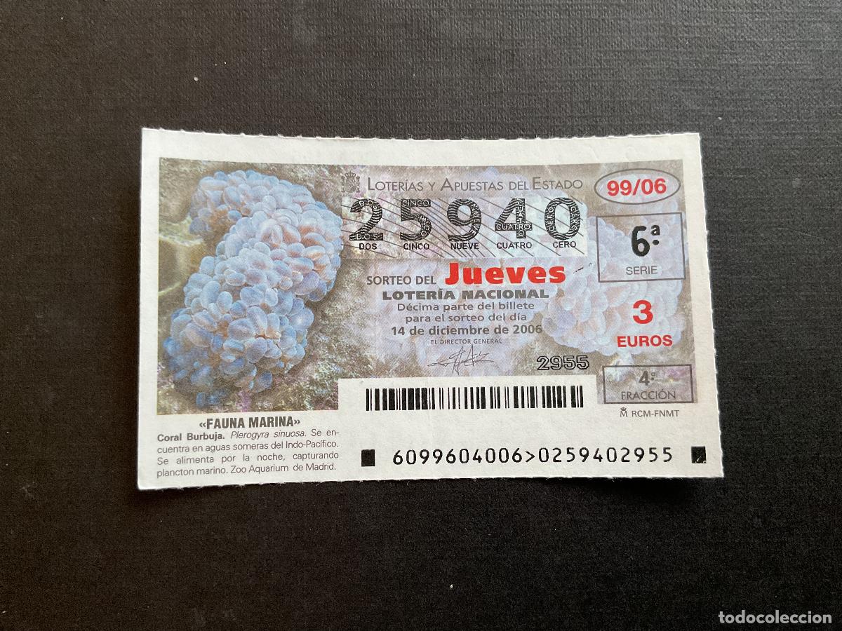 National Spanish Lottery: DECIMO LOTERIA JUEVES N&ordm; 25940 SORTEO 99 A&Ntilde;O 2006