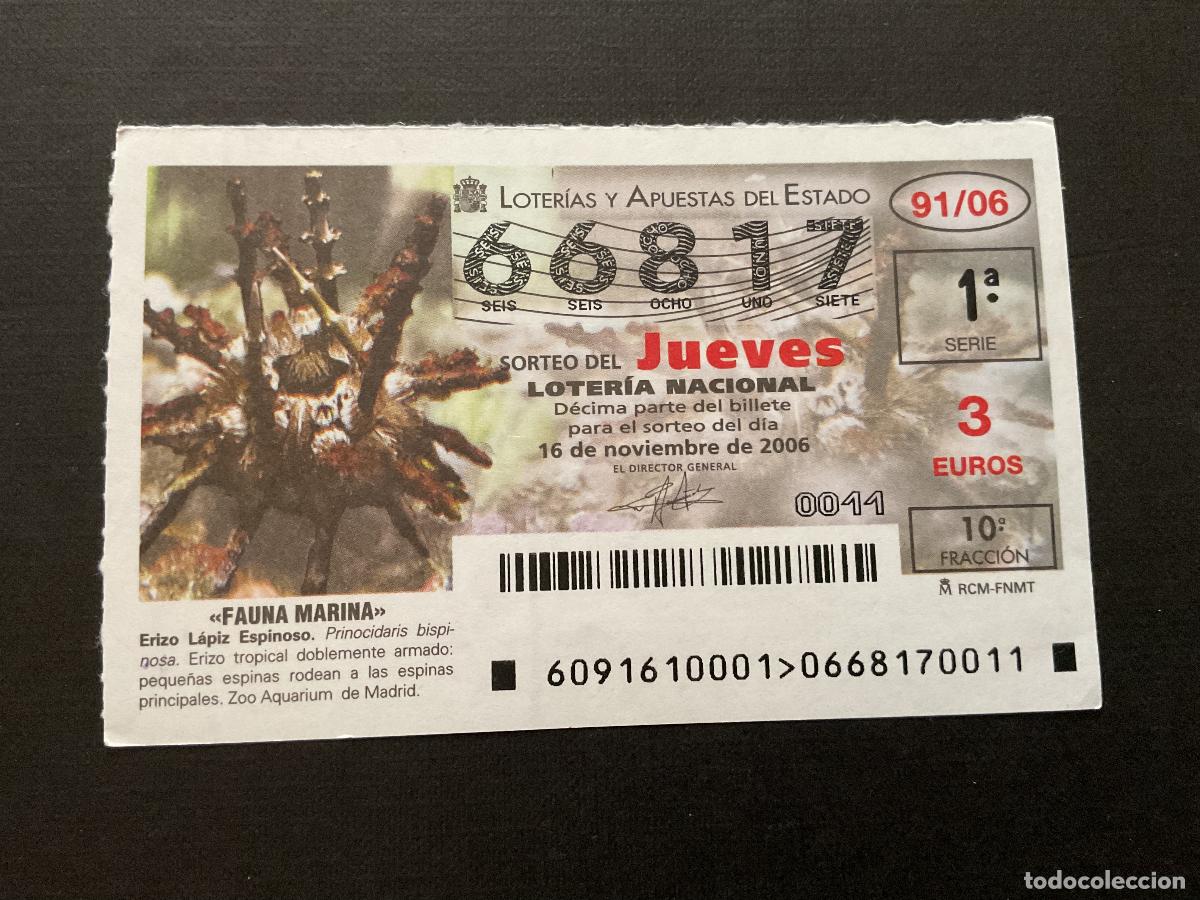 National Spanish Lottery: DECIMO LOTERIA JUEVES N&ordm; 66817 SORTEO 91 A&Ntilde;O 2006