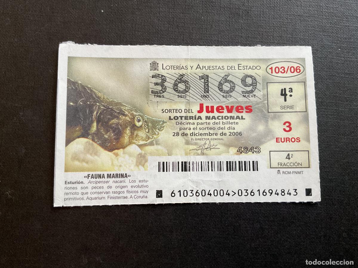 National Spanish Lottery: DECIMO LOTERIA JUEVES N&ordm; 36169 SORTEO 103 A&Ntilde;O 2006