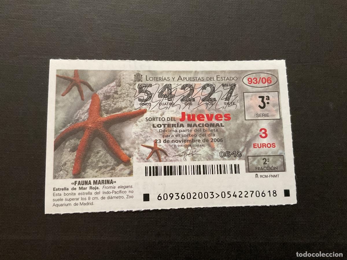 National Spanish Lottery: DECIMO LOTERIA JUEVES N&ordm; 54227 SORTEO 93 A&Ntilde;O 2006