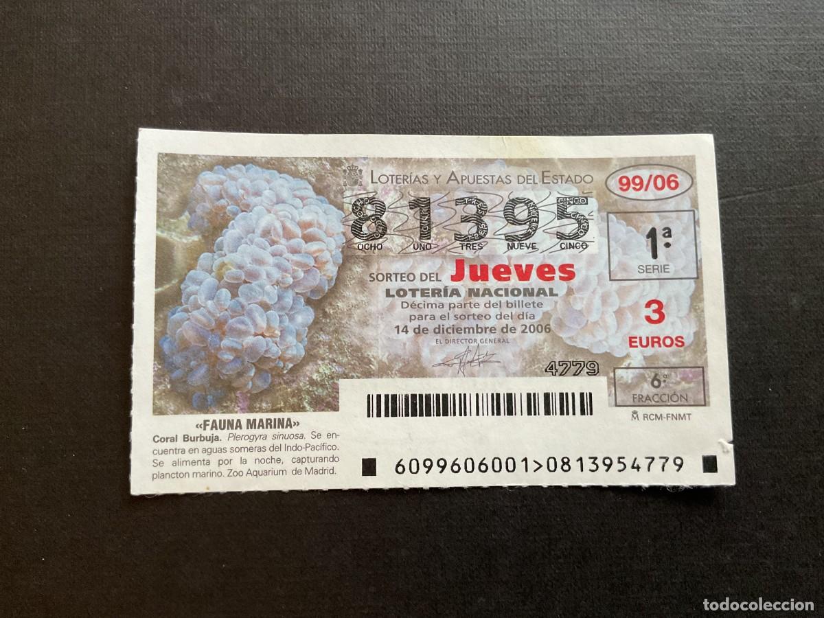 National Spanish Lottery: DECIMO LOTERIA JUEVES N&ordm; 81395 SORTEO 99 A&Ntilde;O 2006