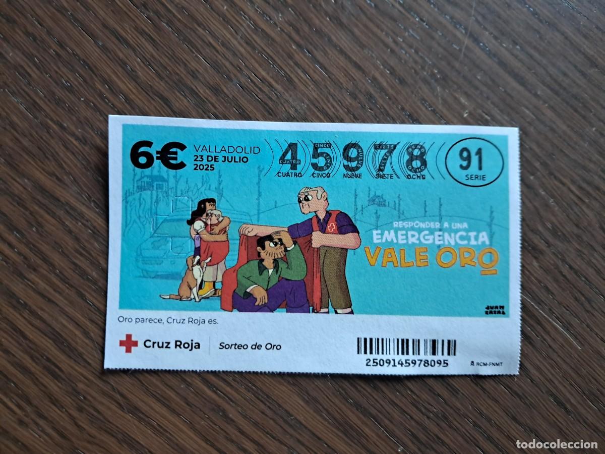 National Spanish Lottery: sorteo de oro cruz roja, 23-07-25, responder a una emergencia, vale oro.
