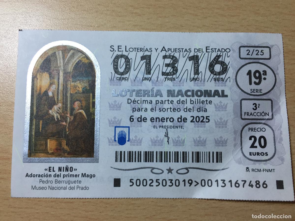 National Spanish Lottery: LOTERIA NACIONAL - 06-01-2025 - 01316 - SORTEO DEL NI&Ntilde;O