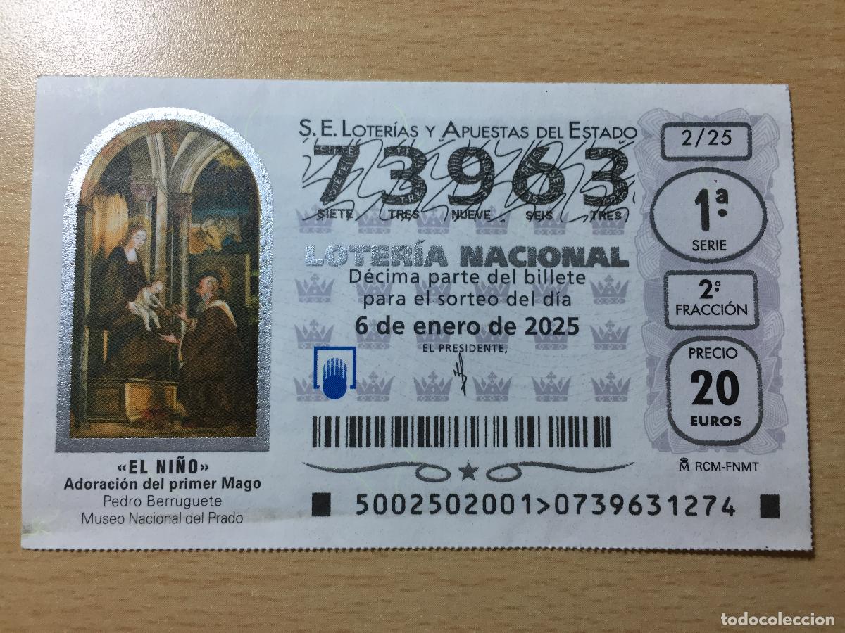 National Spanish Lottery: LOTERIA NACIONAL - 06-01-2025 - 73963 - SORTEO DEL NI&Ntilde;O