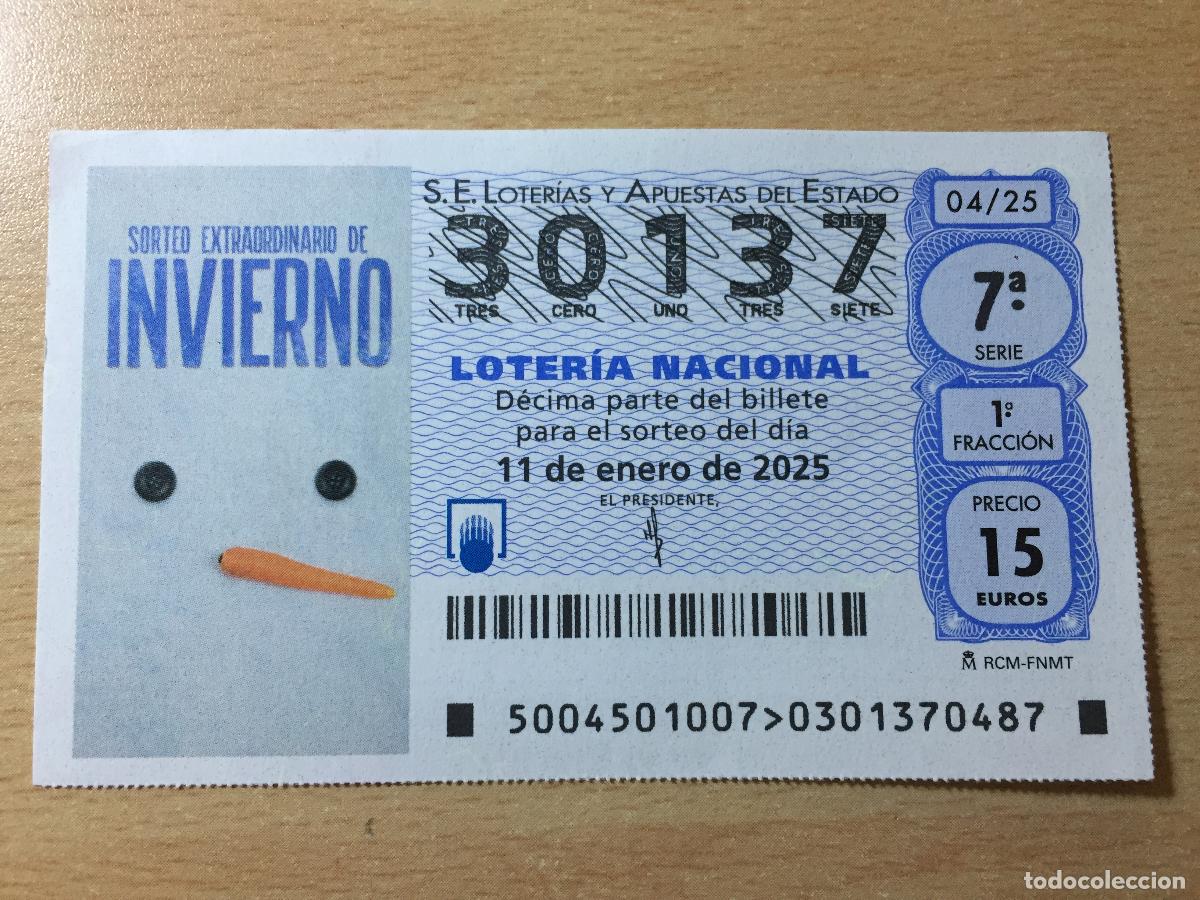 National Spanish Lottery: LOTERIA NACIONAL - 11-01-2025 - 30137 - SORTEO EXTRAORDINARIO INVIERNO