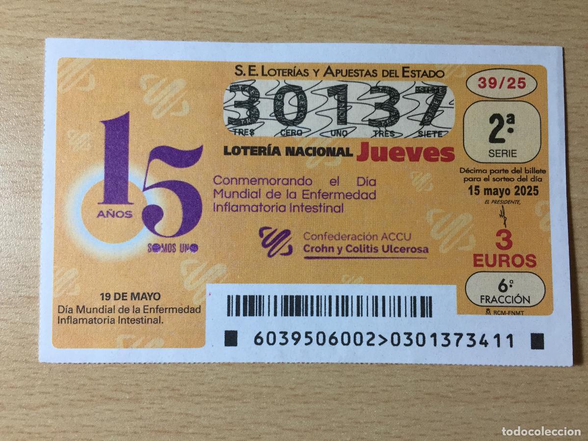 National Spanish Lottery: LOTERIA NACIONAL - 15-05-2025 - 30137 - DIA MUNDIAL DE LA EII