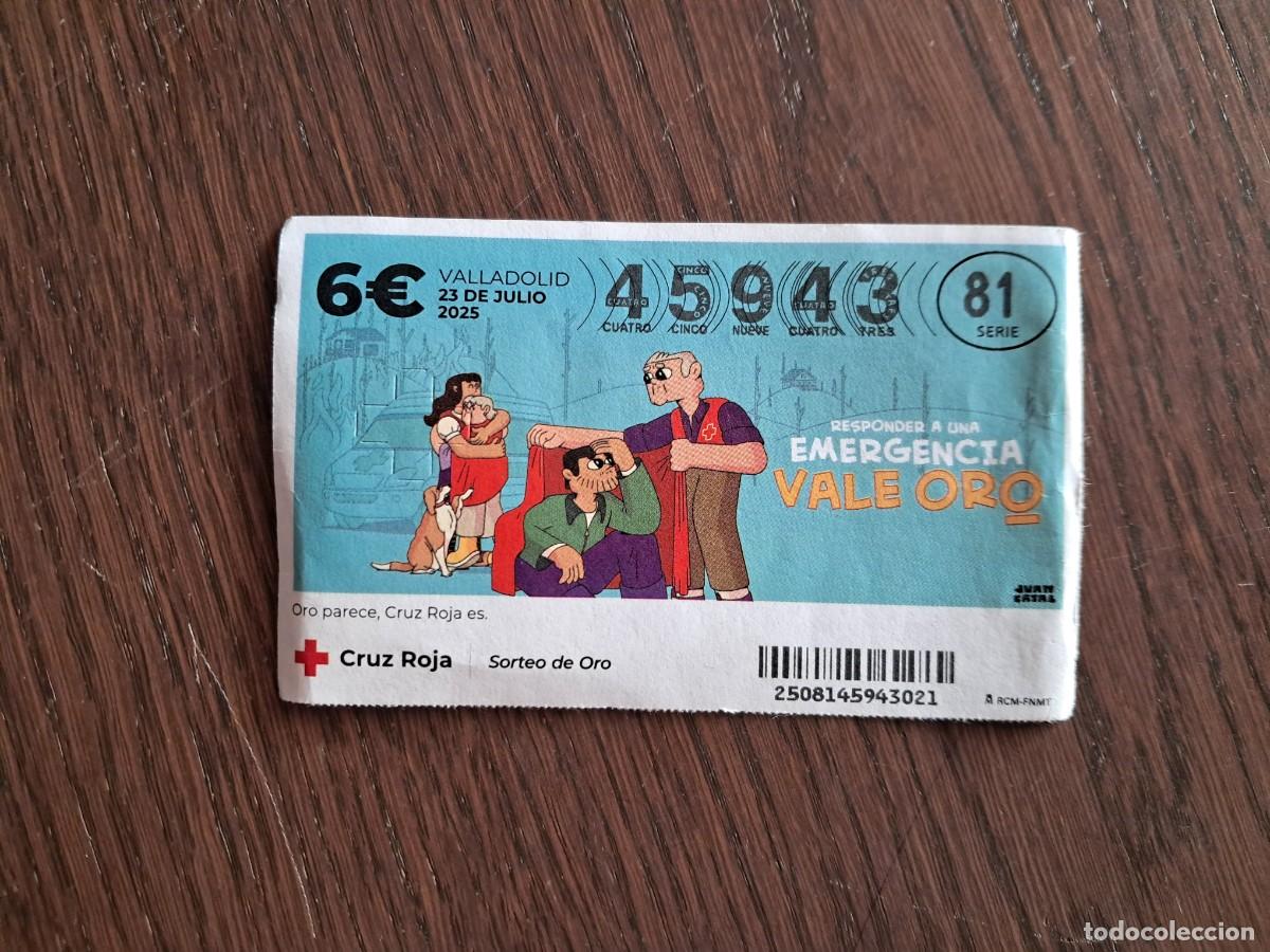 Nationale spanische Lotterie: sorteo de oro cruz roja, 23-07-25, responder a una emergencia, vale oro.