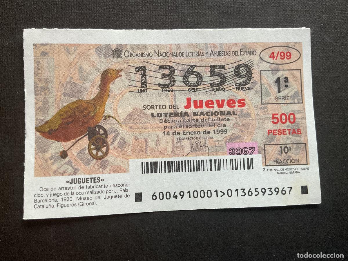 Nationale spanische Lotterie: DECIMO LOTERIA JUEVES N&ordm; 13659 SORTEO 04 A&Ntilde;O 1999