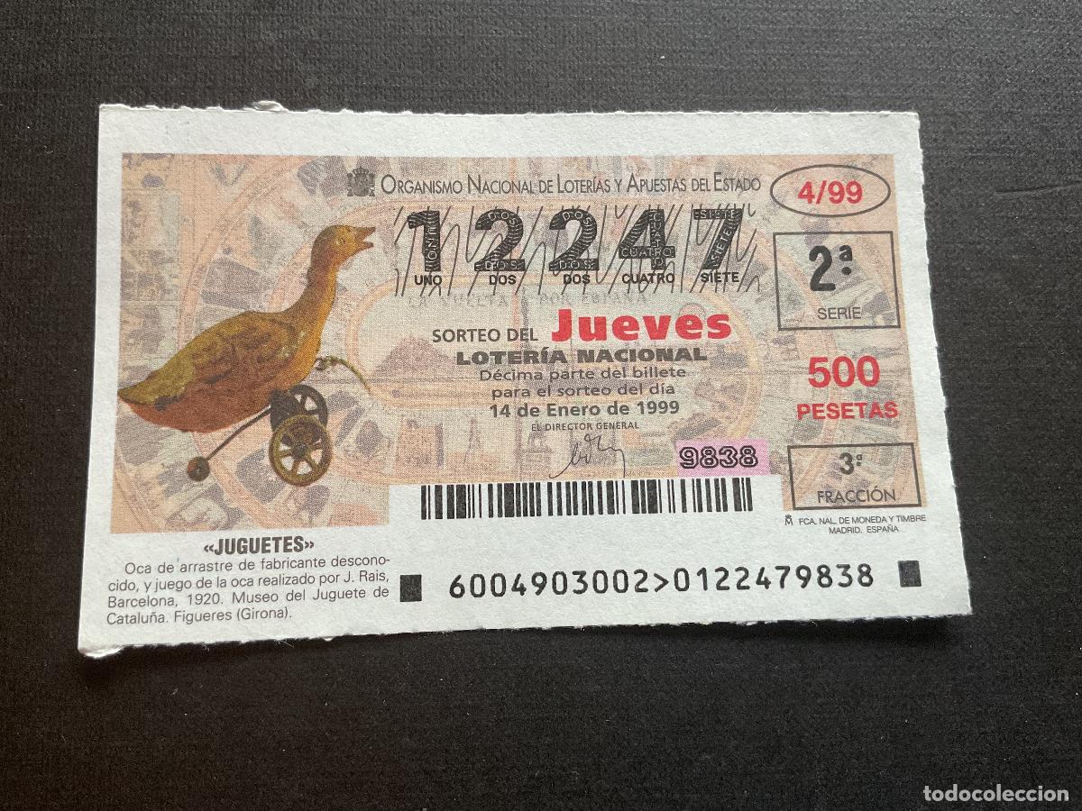Nationale spanische Lotterie: DECIMO LOTERIA JUEVES N&ordm; 12247 SORTEO 04 A&Ntilde;O 1999