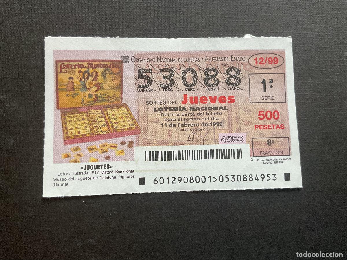 Nationale spanische Lotterie: DECIMO LOTERIA JUEVES N&ordm; 53088 SORTEO 12 A&Ntilde;O 1999