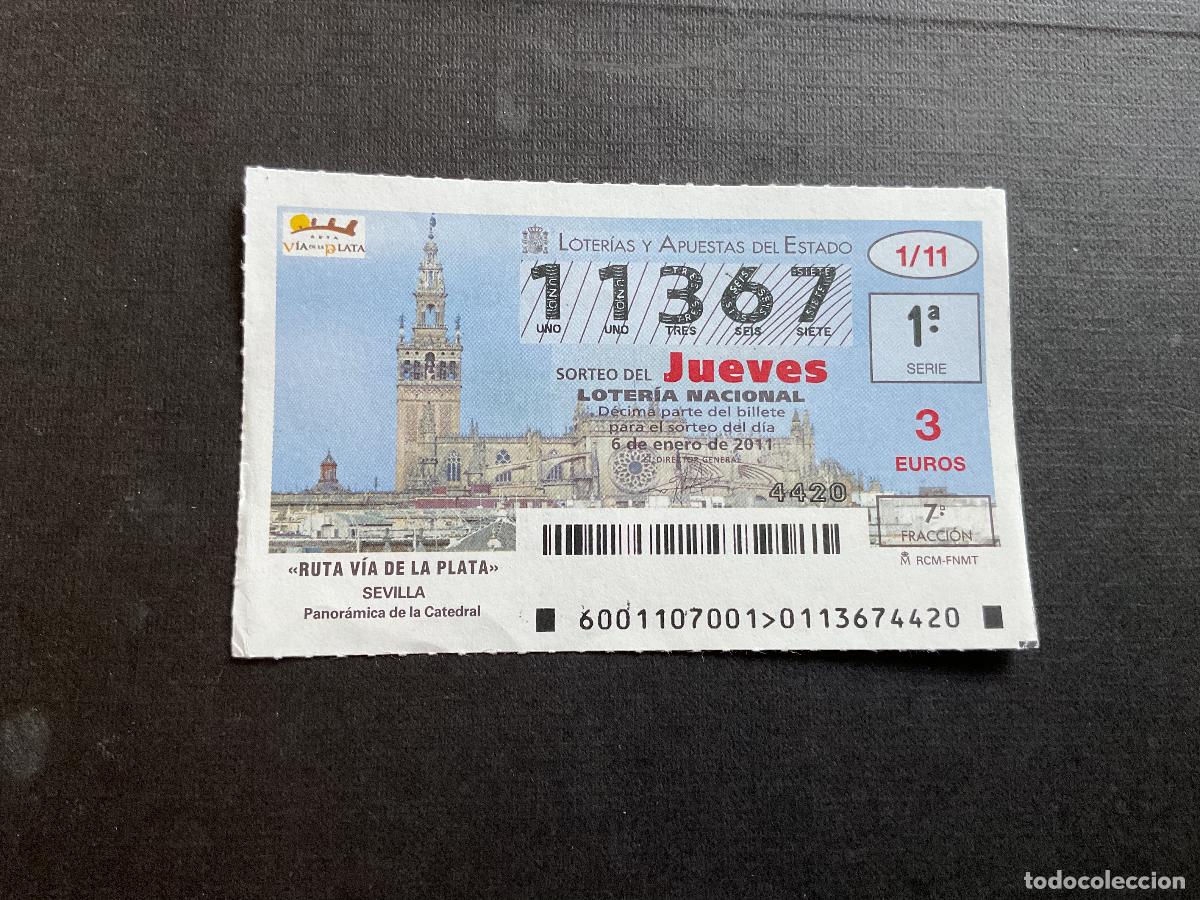 National Spanish Lottery: DECIMO LOTERIA JUEVES N&ordm; 11367 SORTEO 01 A&Ntilde;O 2011