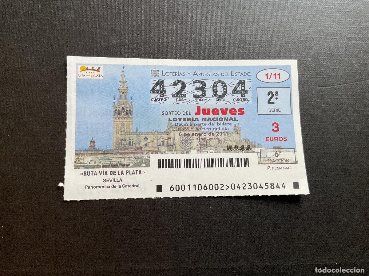 National Spanish Lottery: DECIMO LOTERIA JUEVES N&ordm; 42304 SORTEO 01 A&Ntilde;O 2011