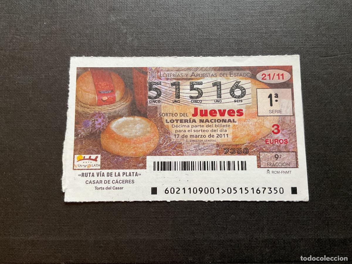 Nationale spanische Lotterie: DECIMO LOTERIA JUEVES N&ordm; 51516 SORTEO 21 A&Ntilde;O 2011