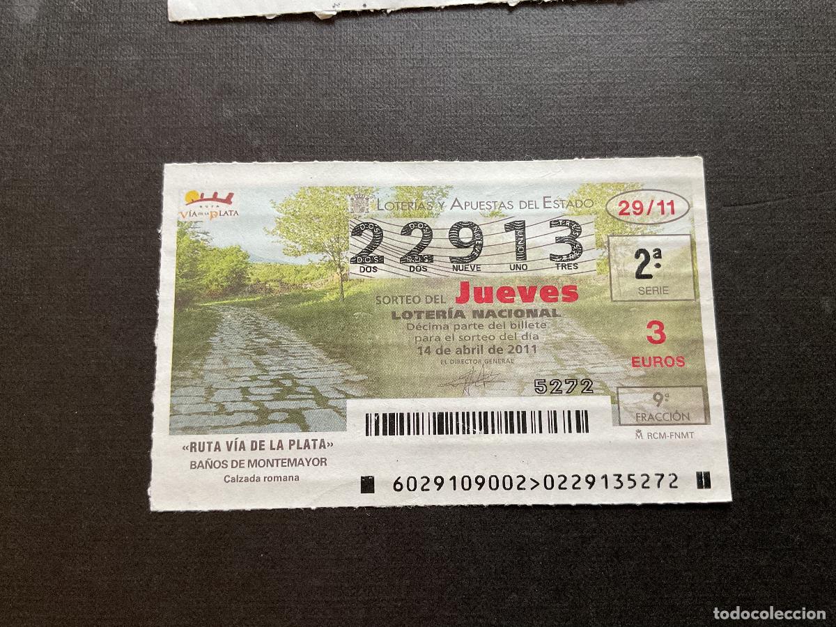 Nationale spanische Lotterie: DECIMO LOTERIA JUEVES N&ordm; 22913 SORTEO 29 A&Ntilde;O 2011