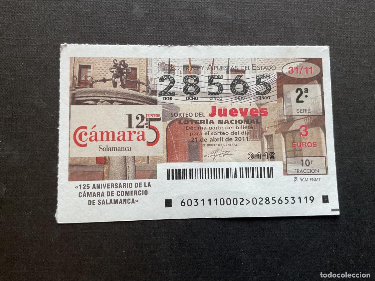 Nationale spanische Lotterie: DECIMO LOTERIA JUEVES N&ordm; 28565 SORTEO 31 A&Ntilde;O 2011