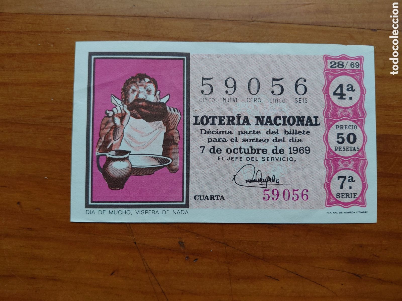 National Spanish Lottery: D&eacute;cimo de loter&iacute;a, sorteo del d&iacute;a 7 de octubre de 1969