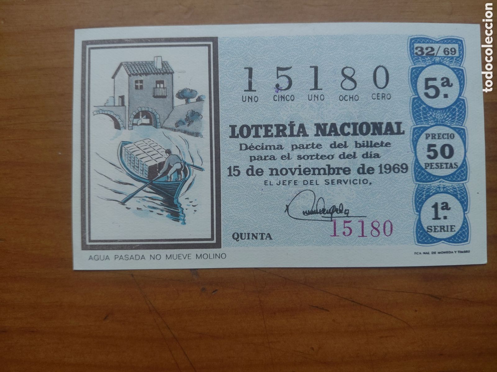 National Spanish Lottery: D&eacute;cimo de loter&iacute;a, sorteo del d&iacute;a 15 de noviembre de 1969