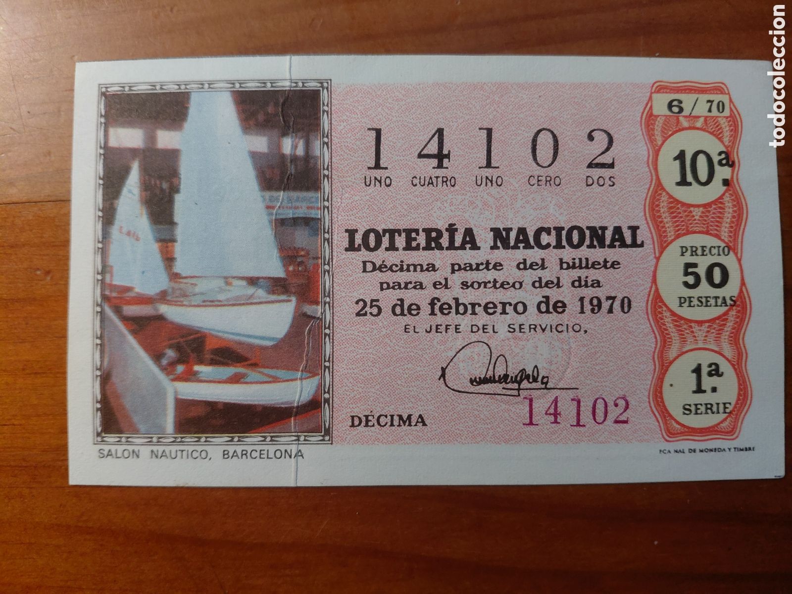 National Spanish Lottery: D&eacute;cimo de loter&iacute;a, sorteo del d&iacute;a 25 de febrero de 1970
