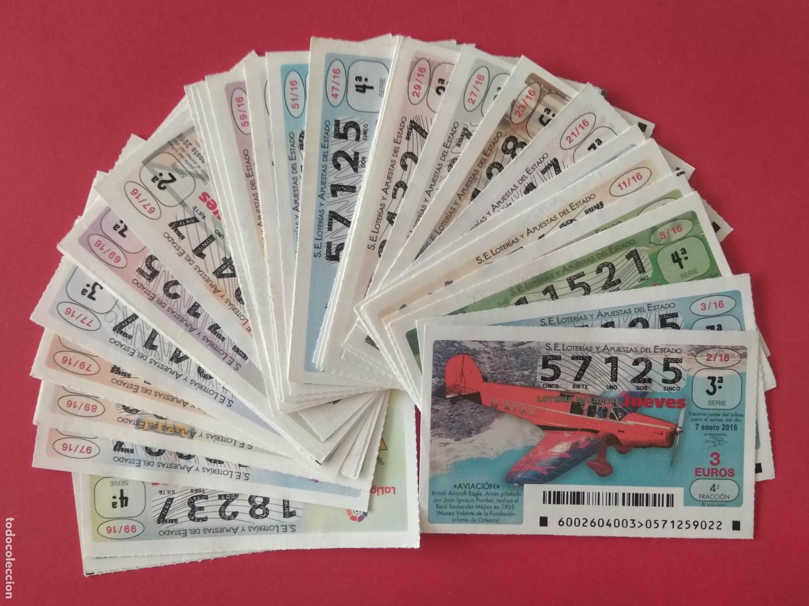 National Spanish Lottery: LOTERIA NACIONAL DE LOS JUEVES A&Ntilde;O 2016 COMPLETO