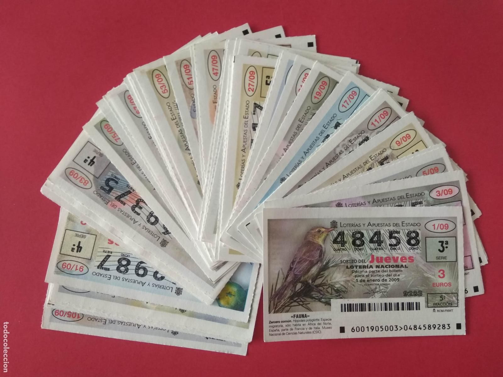 National Spanish Lottery: LOTERIA NACIONAL DE LOS JUEVES A&Ntilde;O 2009 COMPLETO