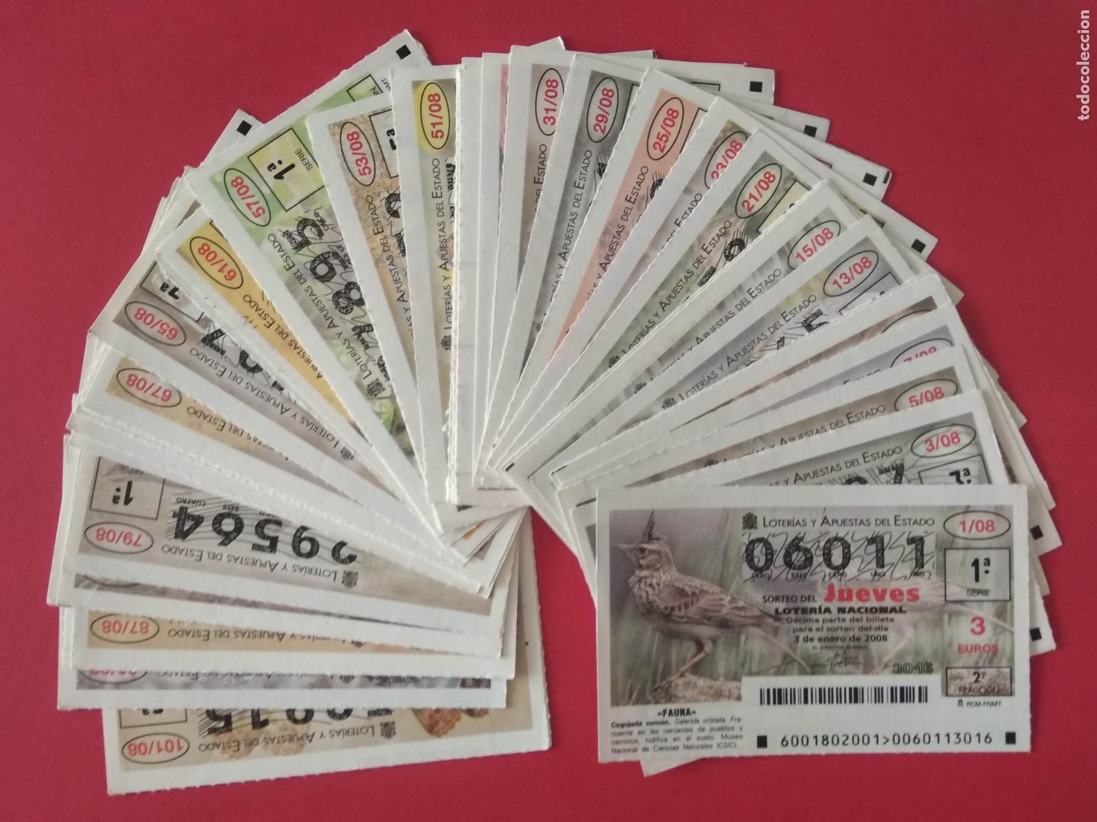 National Spanish Lottery: LOTERIA NACIONAL DE LOS JUEVES A&Ntilde;O 2008 COMPLETO