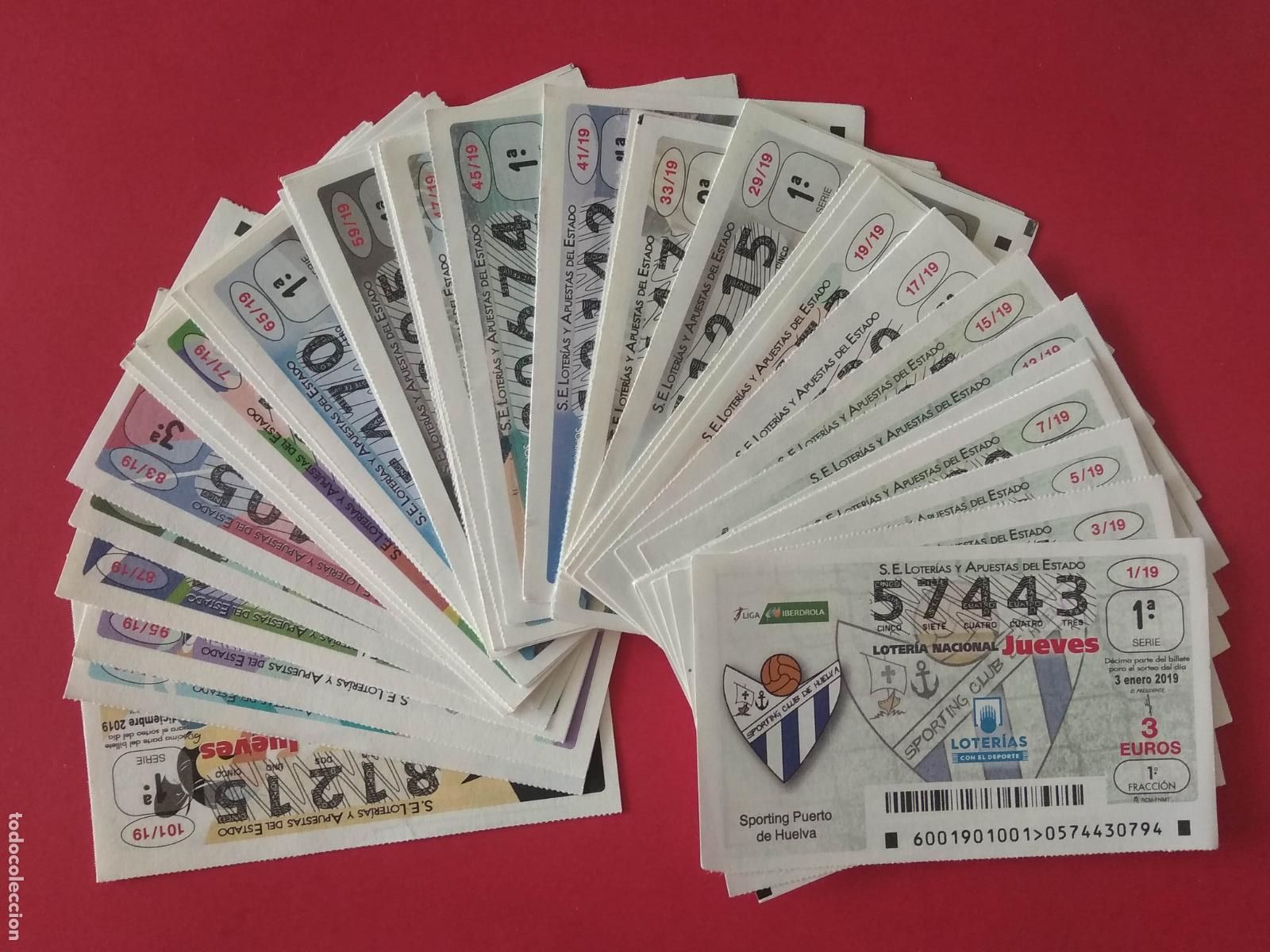 National Spanish Lottery: LOTERIA NACIONAL DE LOS JUEVES A&Ntilde;O 2019 COMPLETO