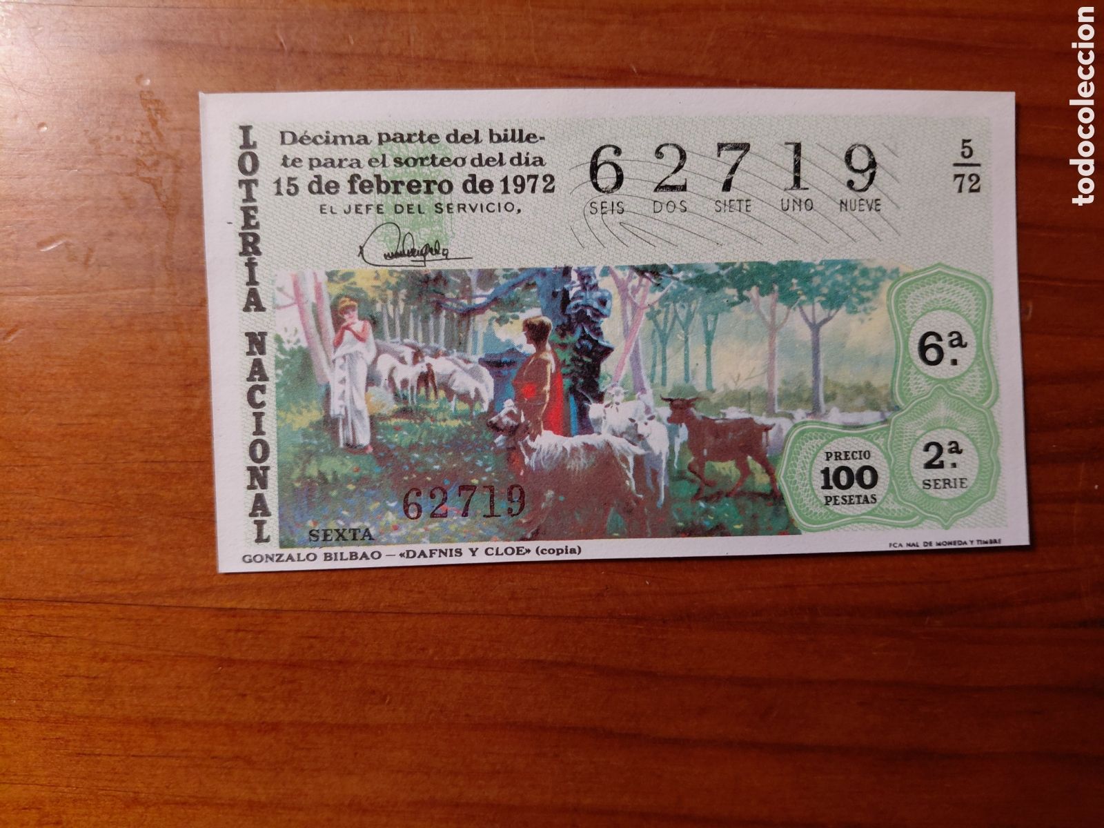 National Spanish Lottery: D&eacute;cimo de loter&iacute;a, sorteo del d&iacute;a 15 de febrero de 1972