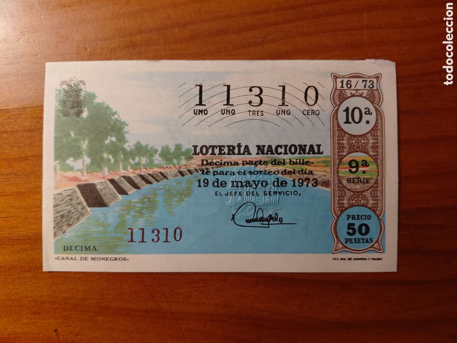 National Spanish Lottery: D&eacute;cimo de loter&iacute;a, sorteo del d&iacute;a 19 de mayo de 1973