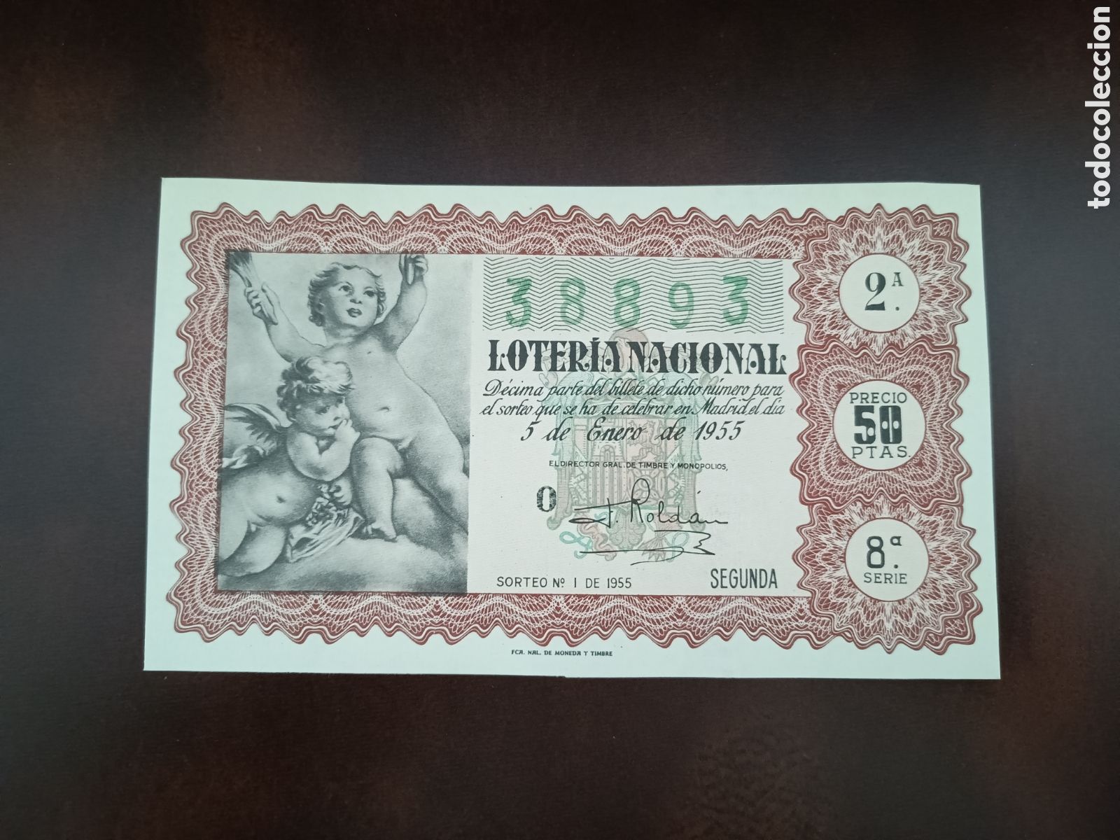 National Spanish Lottery: LOTER&Iacute;A NACIONAL N&ordm; 38893 - 5 DE ENERO DE 1955 - SORTEO N&ordm; 1