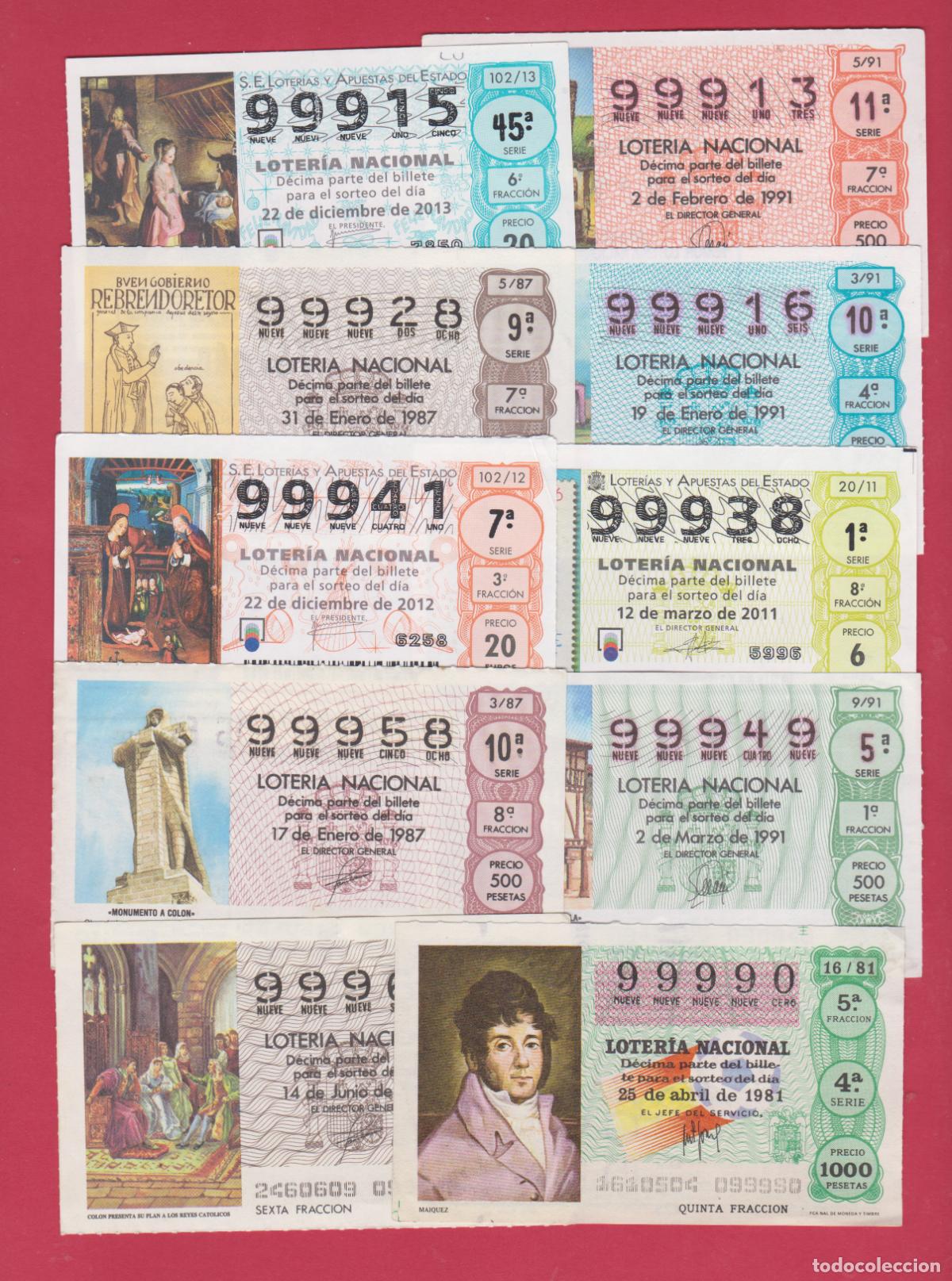Loter&iacute;a nacional: LOTERIA DIEZ DECIMOS NUMEROS ALTOS