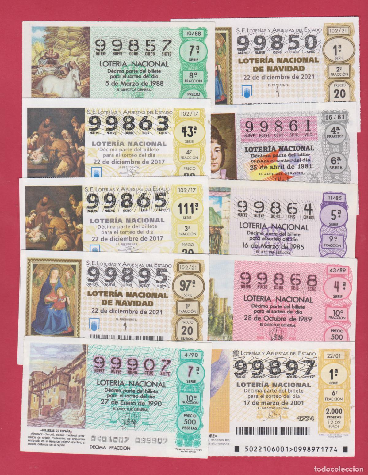 Loter&iacute;a nacional: LOTERIA DIEZ DECIMOS NUMEROS ALTOS