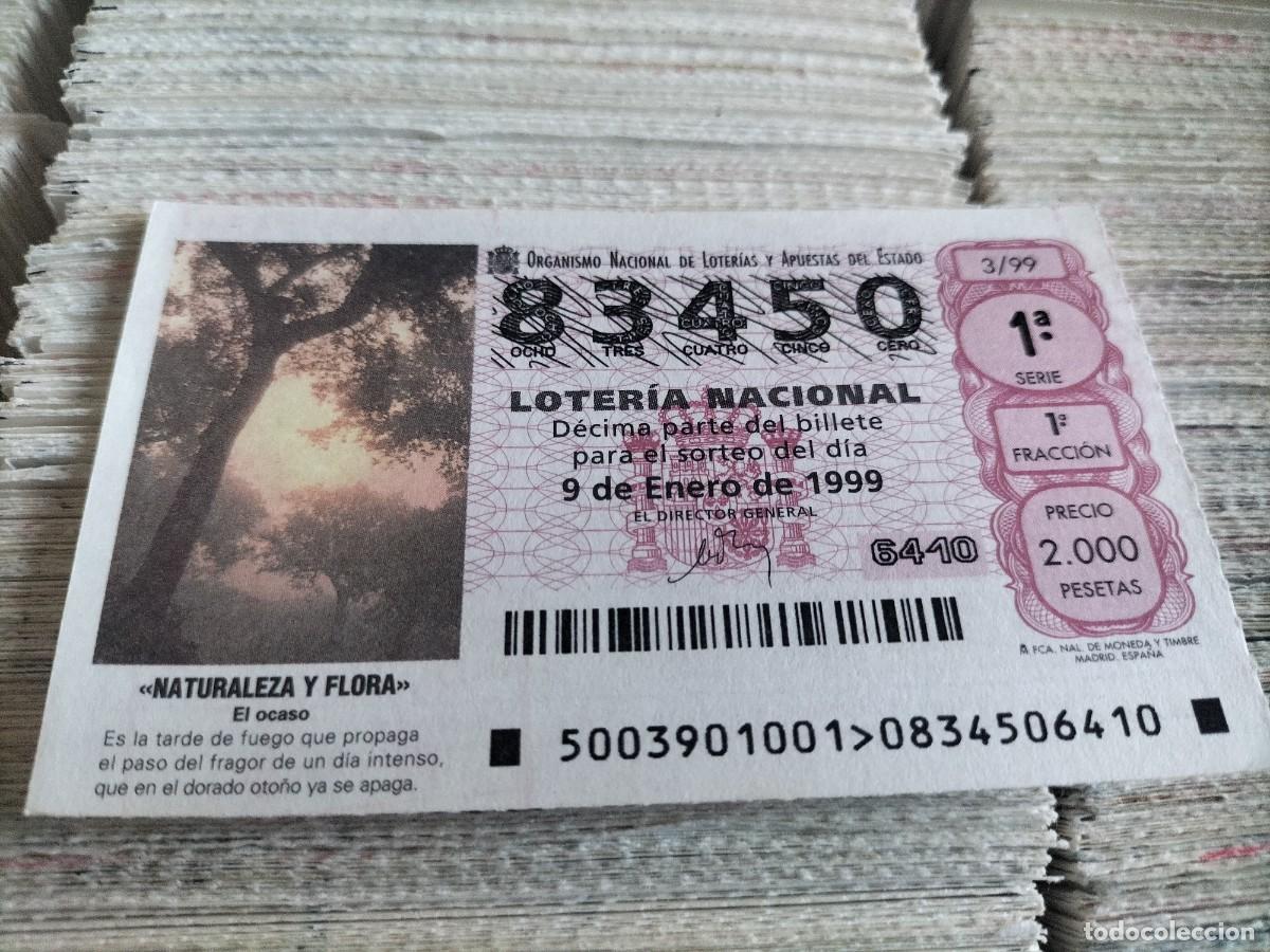 National Spanish Lottery: 1 DECIMO LOTERIA DEL SABADO - 9 ENERO 1999 - 3/99 - NATURALEZA Y FLORA - EL OCASO