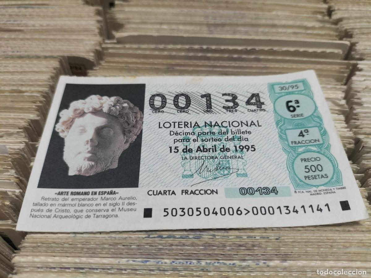 National Spanish Lottery: 1 DECIMO LOTERIA DEL SABADO - 15 ABRIL 1995 - 30/95 - MARCO AURELIO - MUSEU NACIONAL DE TARRAGONA