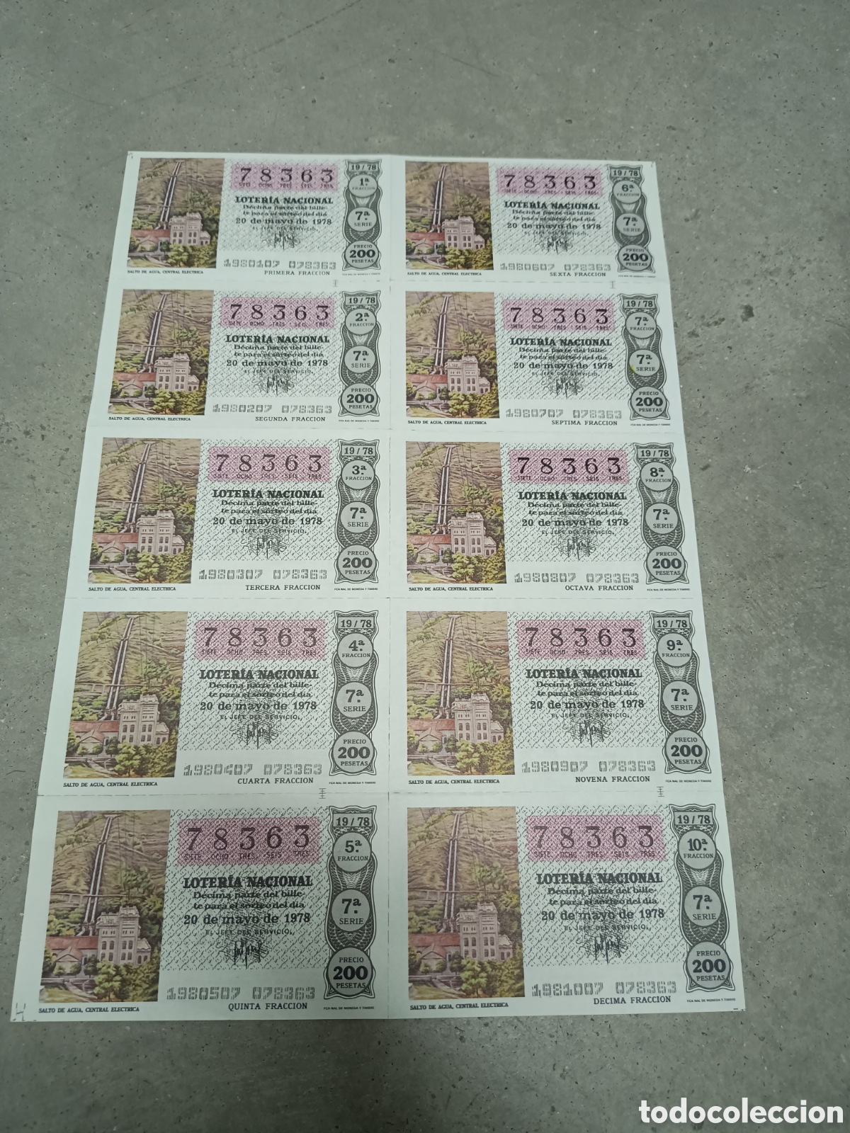 National Spanish Lottery: PLIEGO LOTER&Iacute;A NACIONAL- 10 D&Eacute;CIMOS - N&ordm; 78363 - SORTEO 19/78 - 20 MAYO 1978