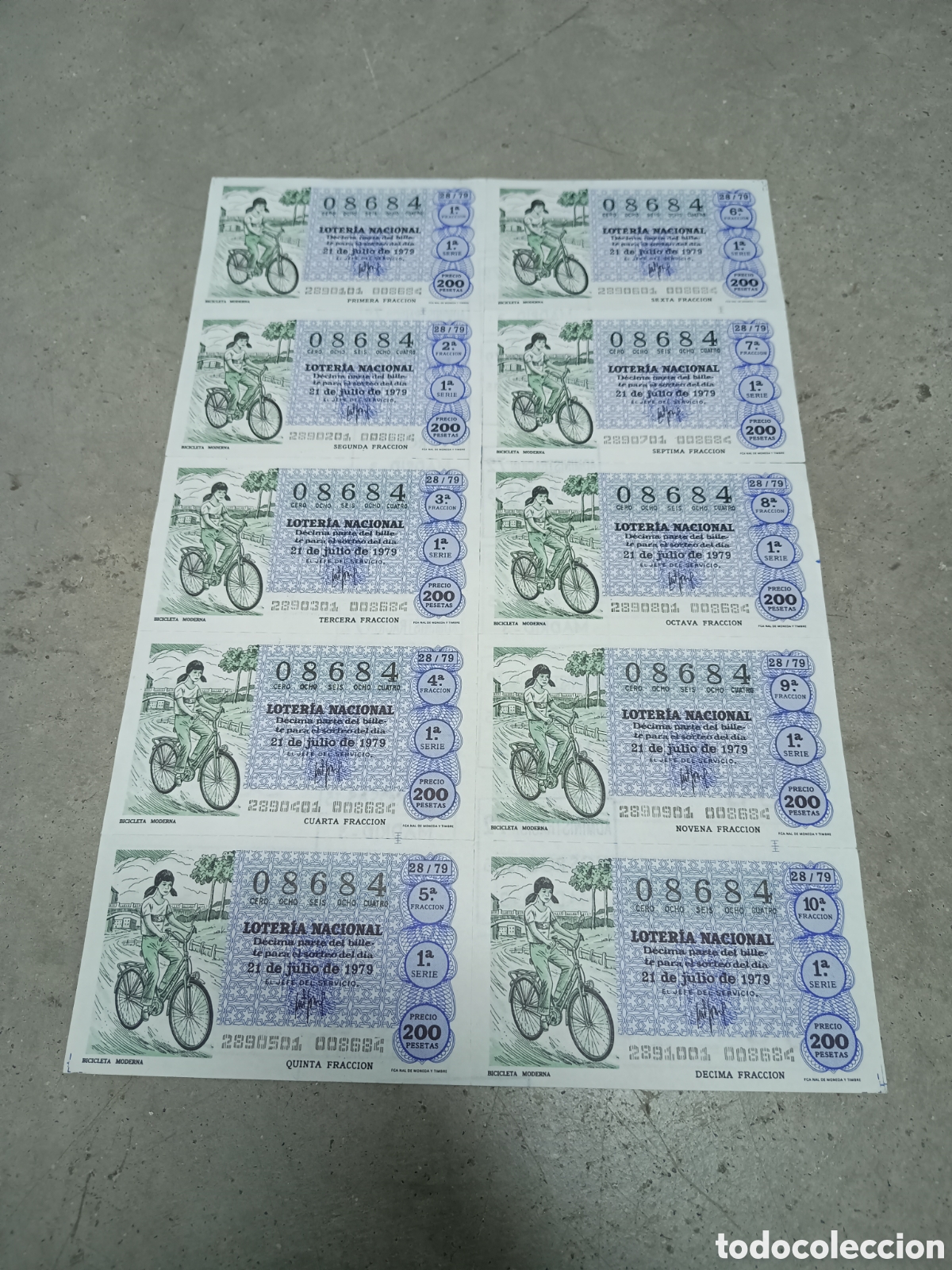 Loter&iacute;a Nacional: PLIEGO LOTER&Iacute;A NACIONAL- 10 D&Eacute;CIMOS - N&ordm; 08684 - SORTEO 28/79 - 21 JULIO 1979