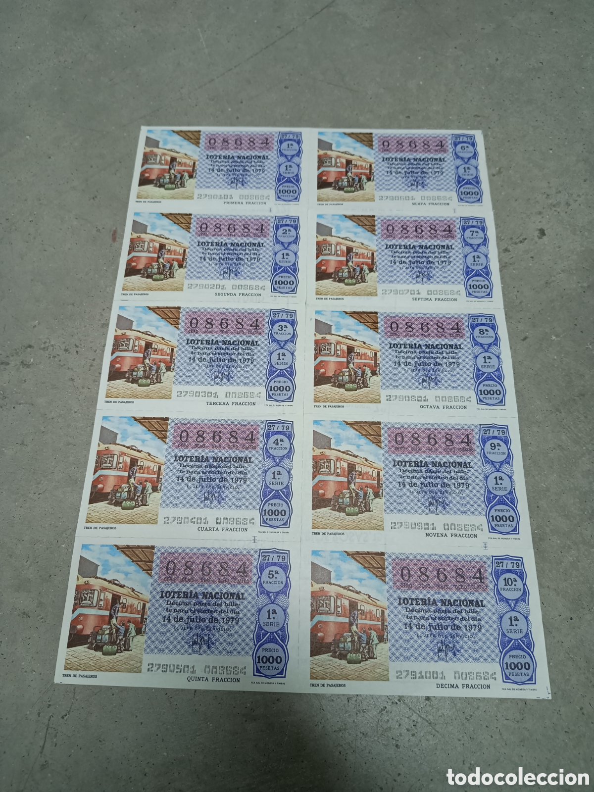 Loter&iacute;a Nacional: PLIEGO LOTER&Iacute;A NACIONAL- 10 D&Eacute;CIMOS - N&ordm; 08684 - SORTEO 27/79 - 11 JULIO 1979